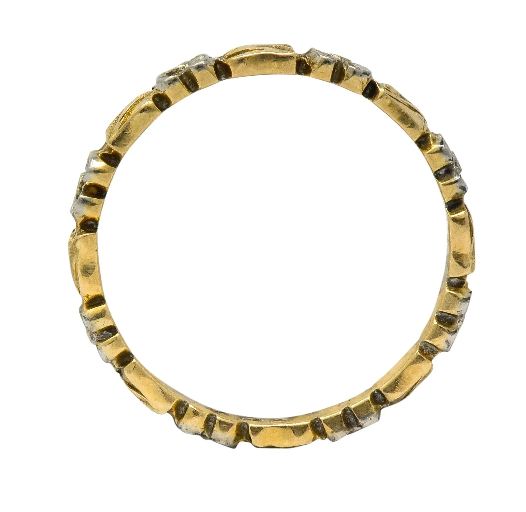 Alfred Humbert & Son 14 Karat Two-Tone Gold Band Stackable Ring