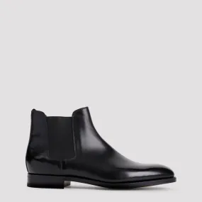 Black Calf Leather Lawry Boots