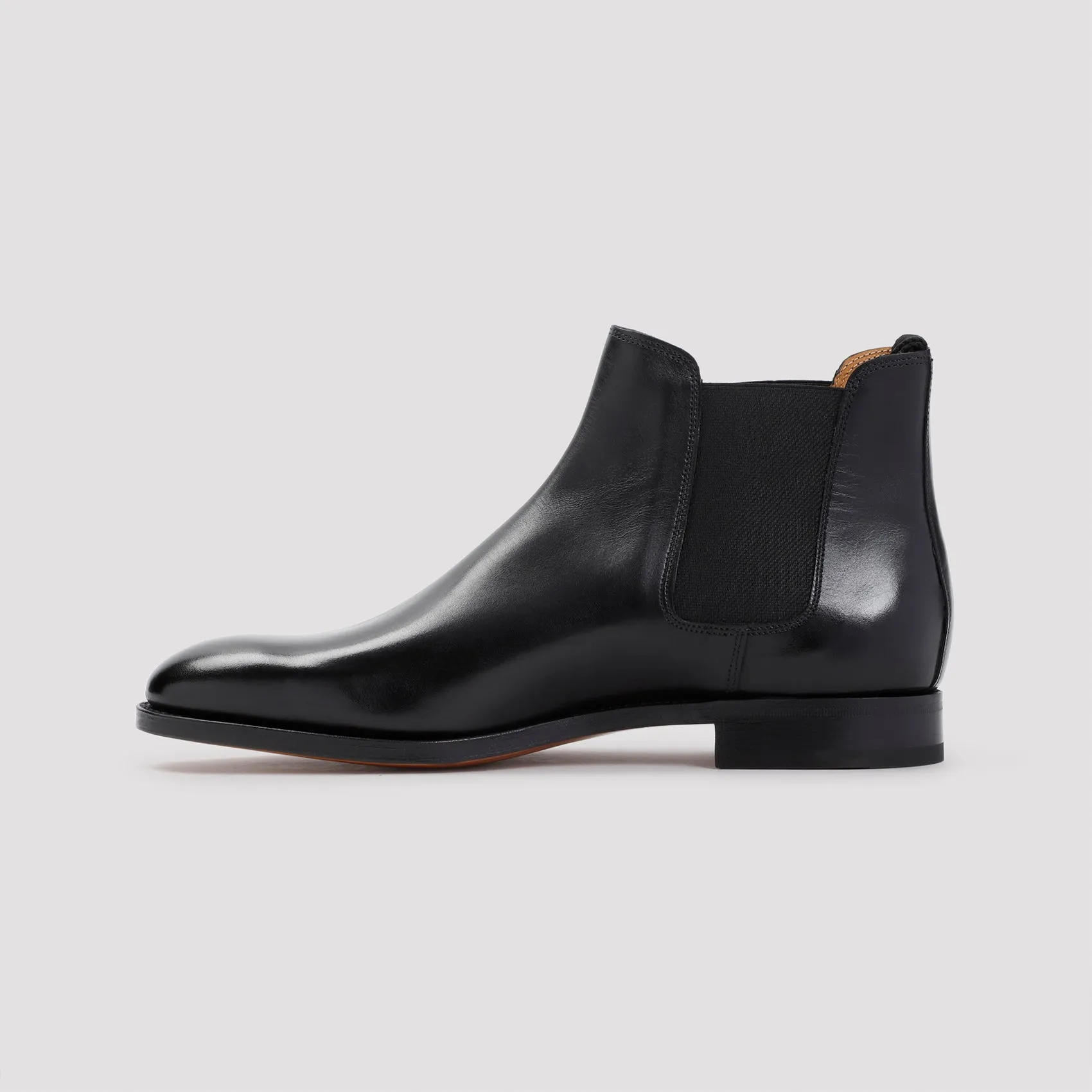 Black Calf Leather Lawry Boots