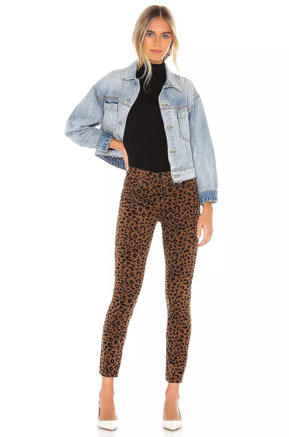 Blank NYC The Reade Corduroy Leopard Crop Skinny Pant