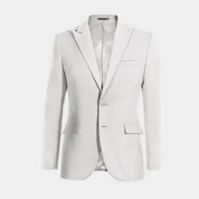  Blazer marfil elástica solapa en pico slim fit