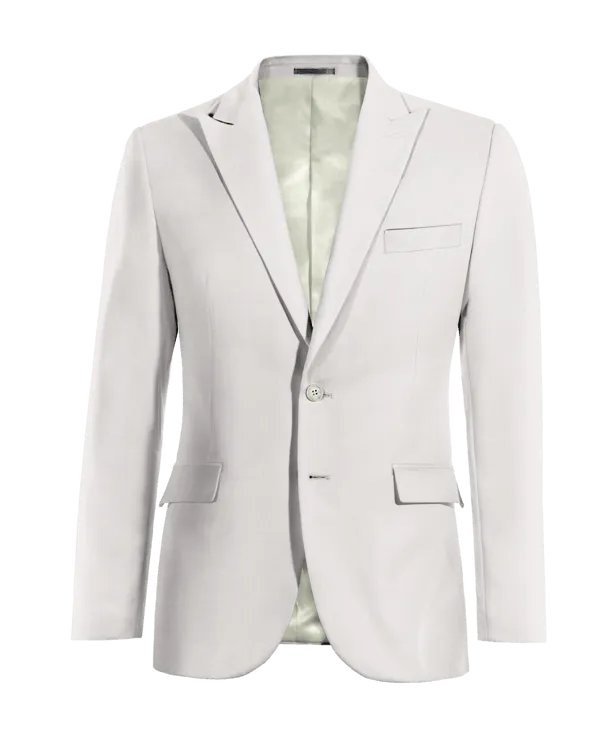  Blazer marfil elástica solapa en pico slim fit