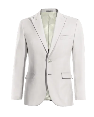  Blazer marfil elástica solapa en pico slim fit