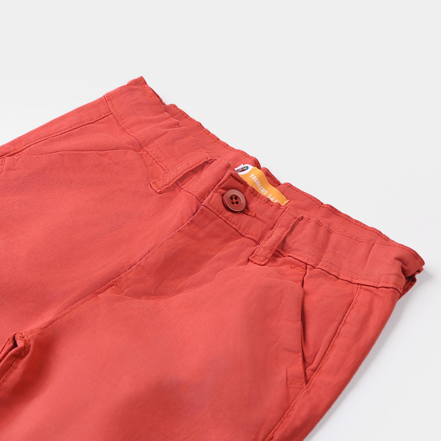 Boys Cotton Pant Solid-Mecca Orange