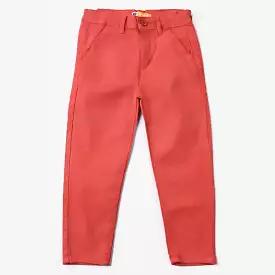 Boys Cotton Pant Solid-Mecca Orange