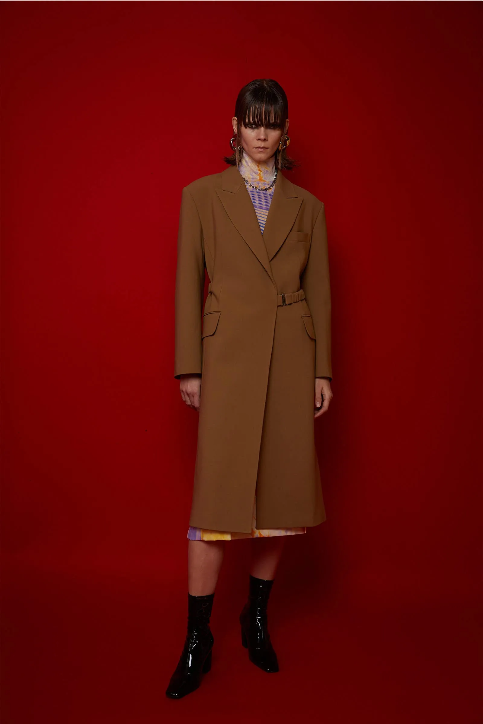 Brown Belted Wool Coat