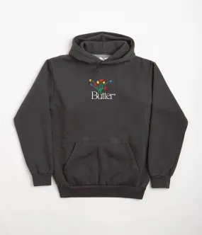 Butter Goods Bouquet Embroidered Hoodie - Washed Black