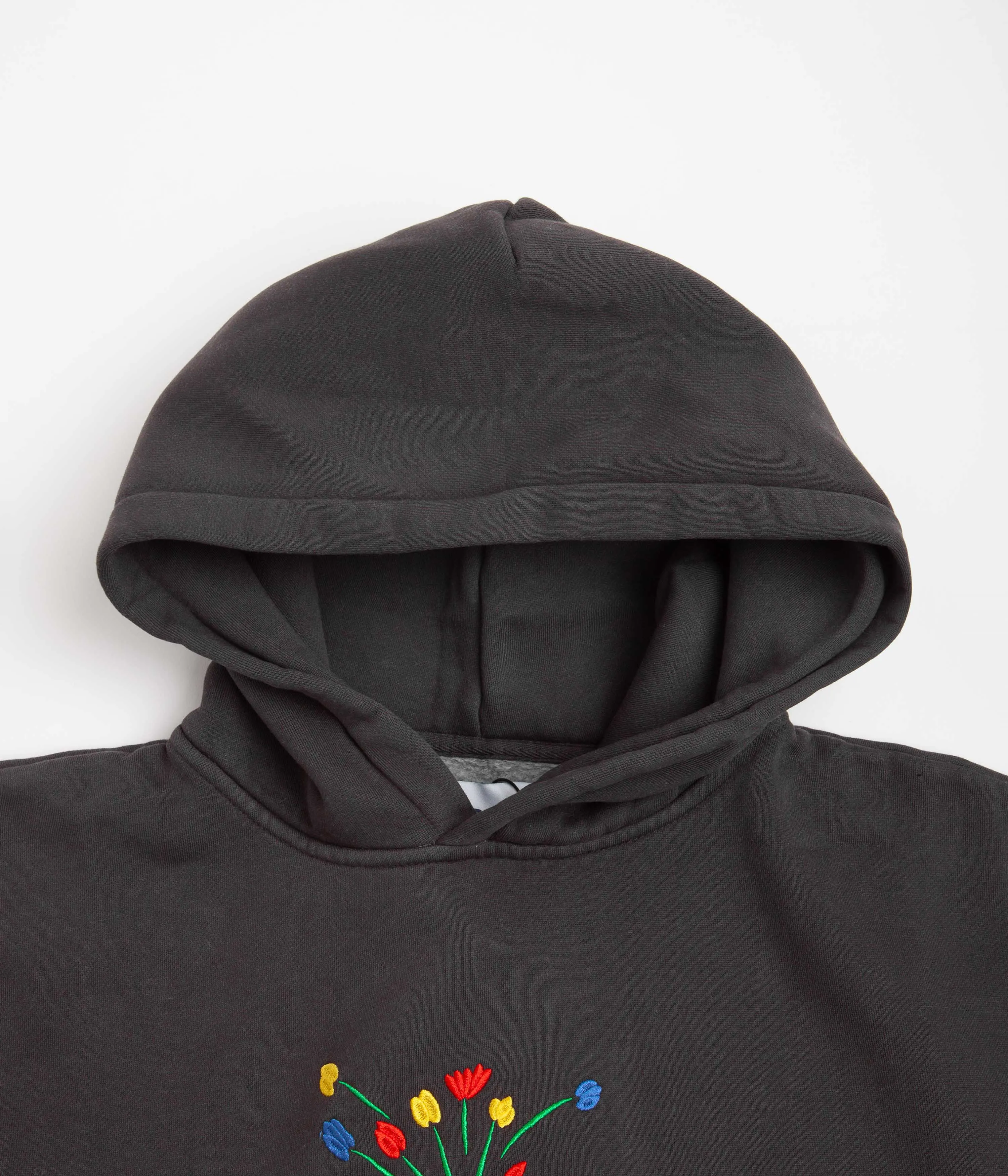 Butter Goods Bouquet Embroidered Hoodie - Washed Black