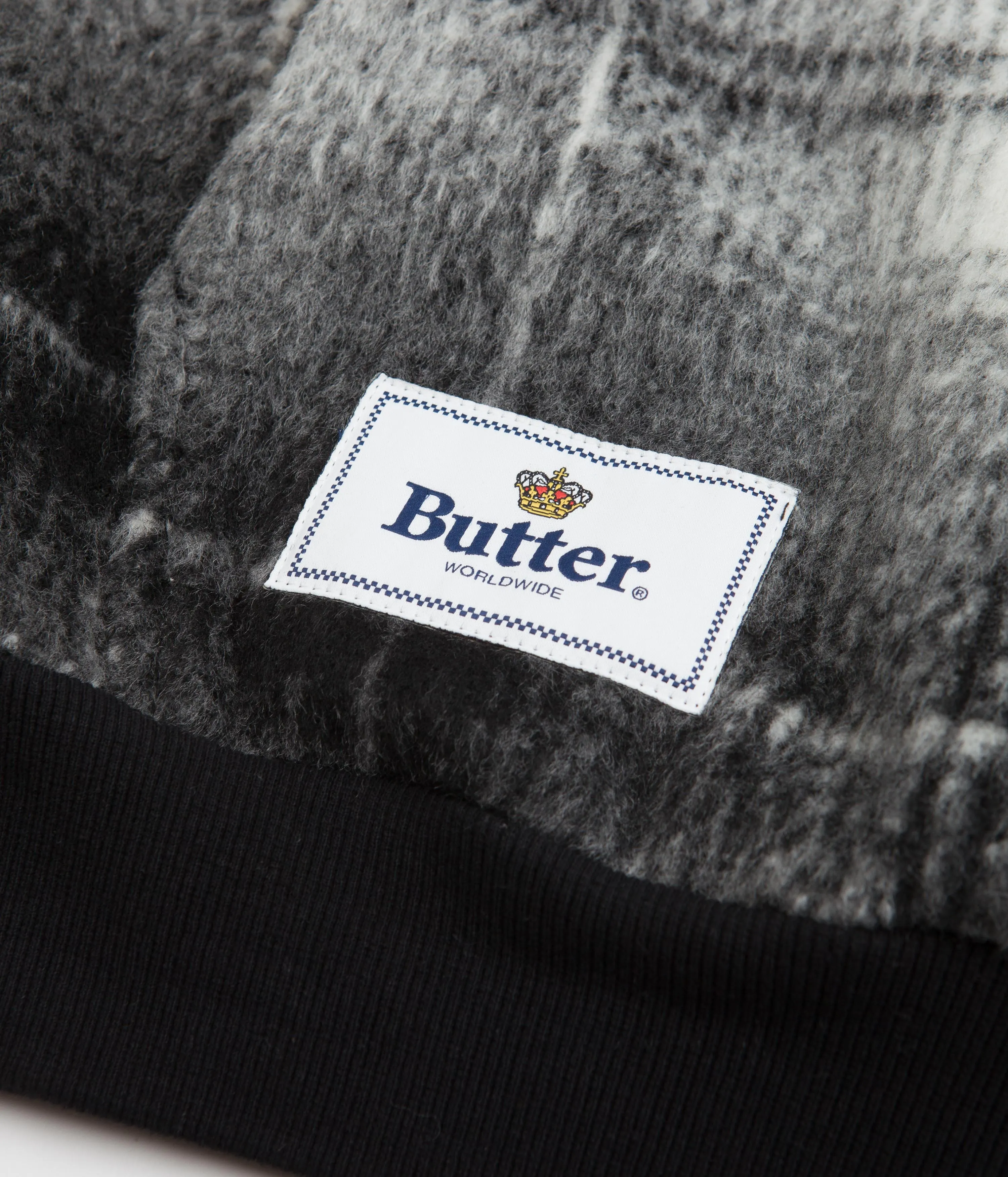 Butter Goods Heavyweight Plaid Hoodie - Black / White