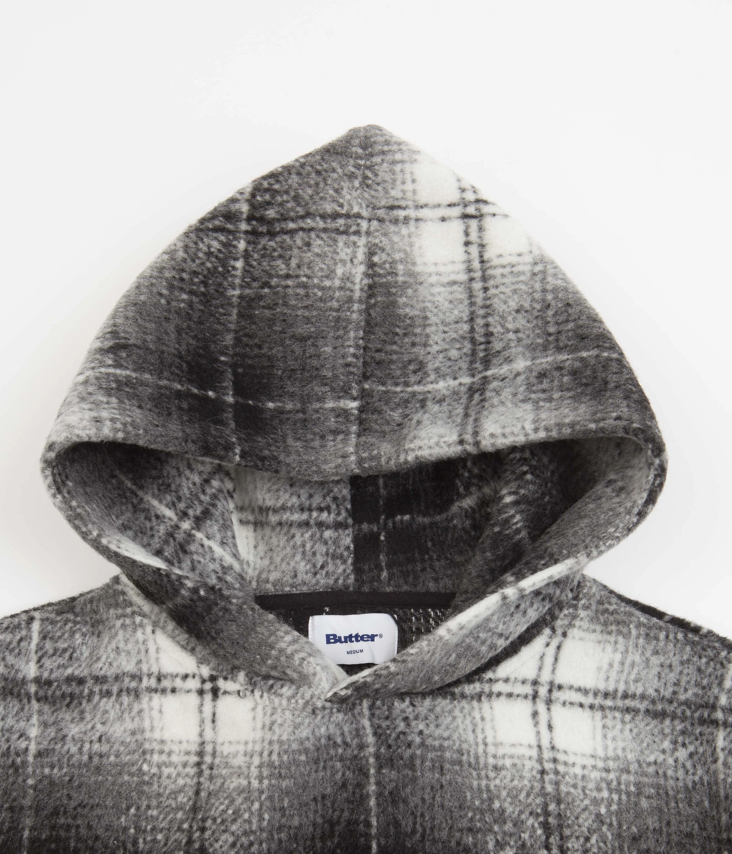 Butter Goods Heavyweight Plaid Hoodie - Black / White