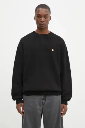 Carhartt WIP cotton jumper Chane Sweater black color I033884.00FXX