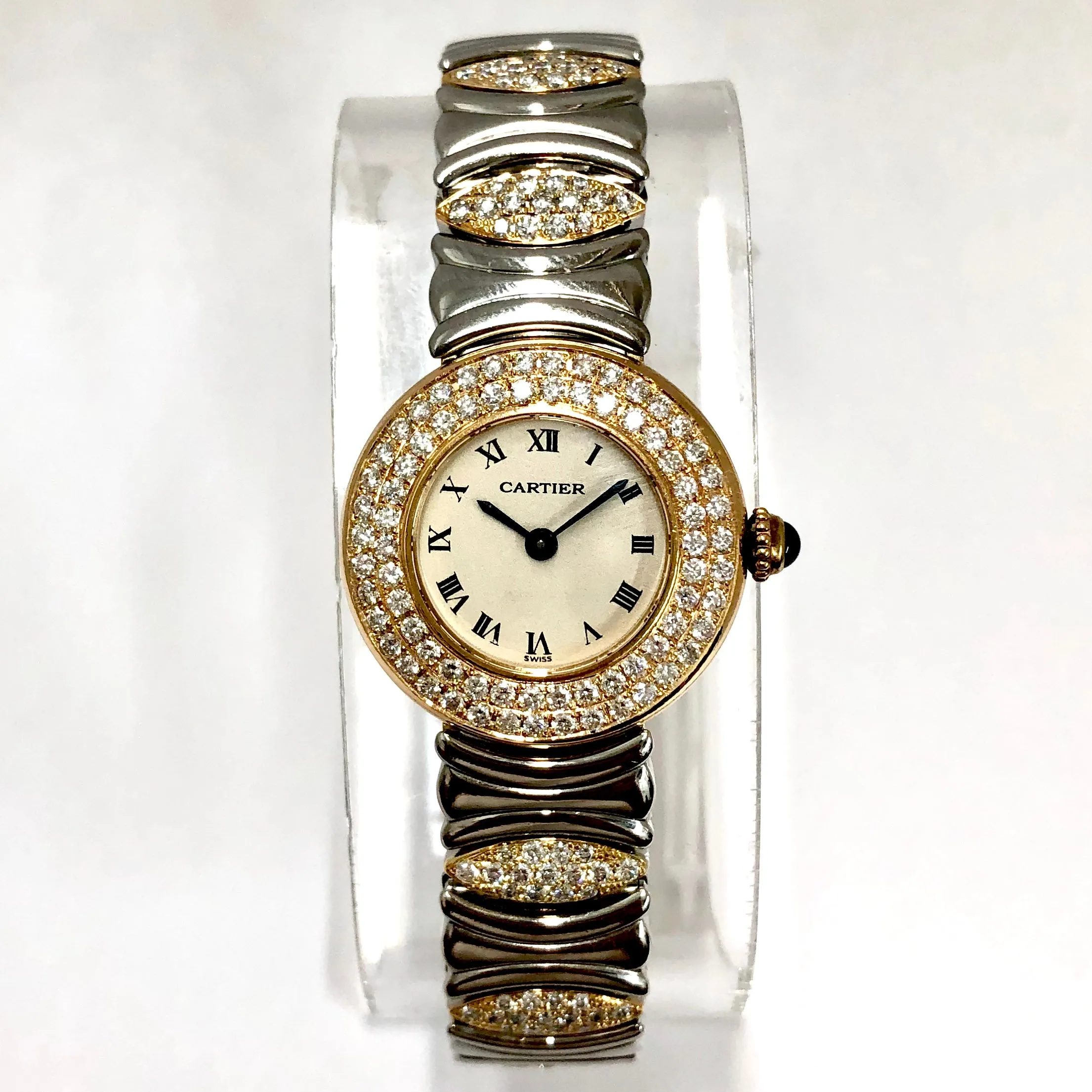 CARTIER COLISE Quartz 24mm 2 Tone 1.59TCW DIAMOND Watch