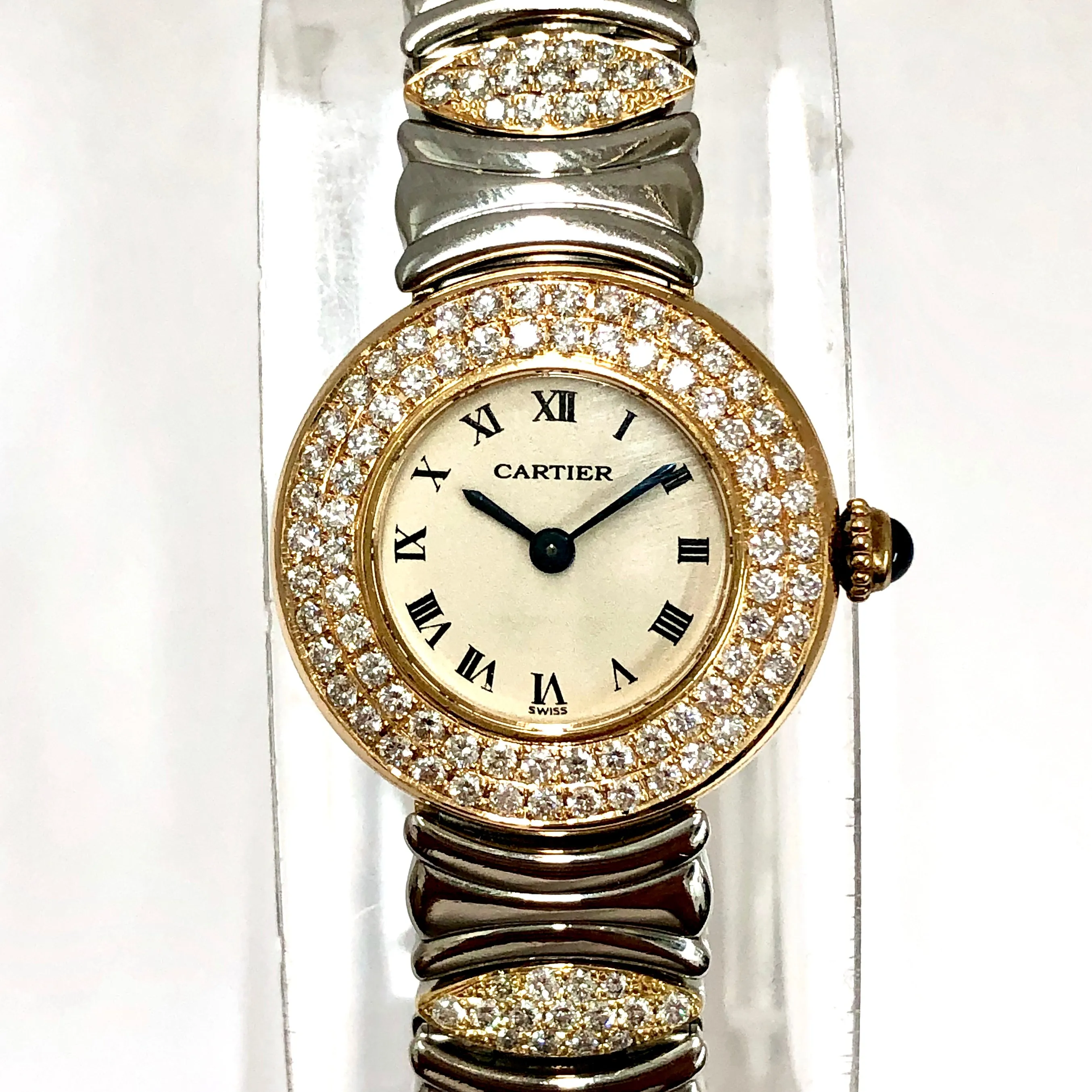 CARTIER COLISE Quartz 24mm 2 Tone 1.59TCW DIAMOND Watch