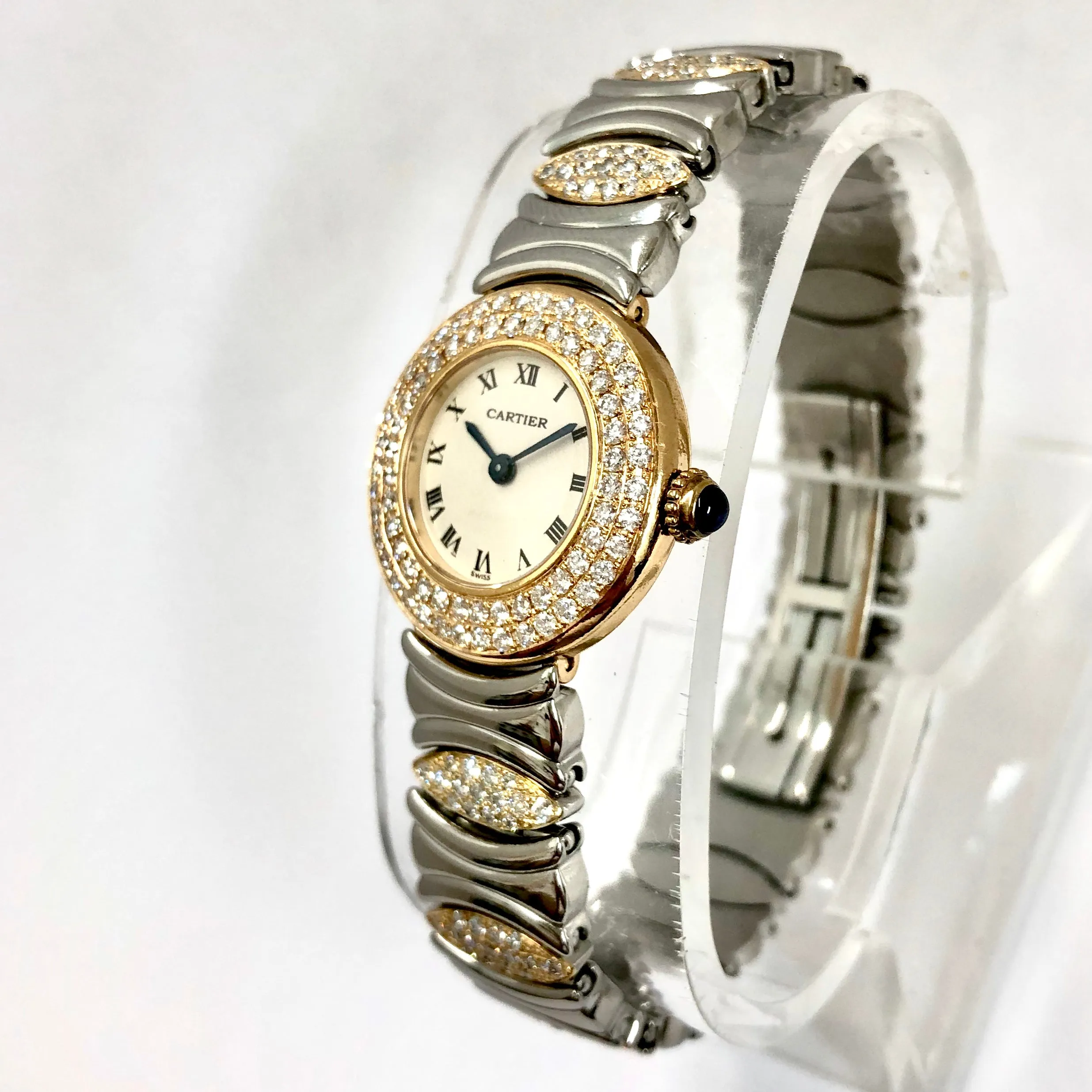 CARTIER COLISE Quartz 24mm 2 Tone 1.59TCW DIAMOND Watch