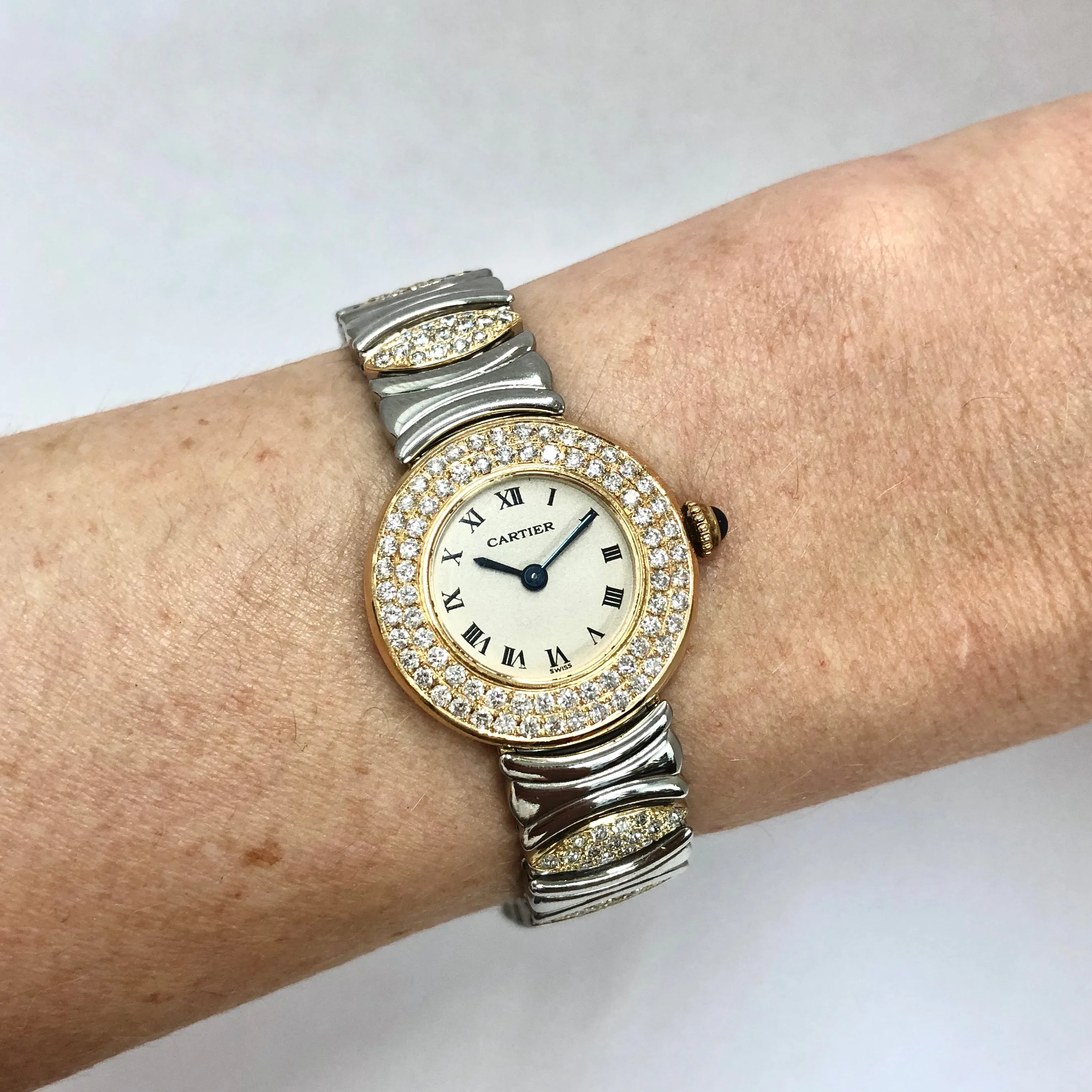 CARTIER COLISE Quartz 24mm 2 Tone 1.59TCW DIAMOND Watch