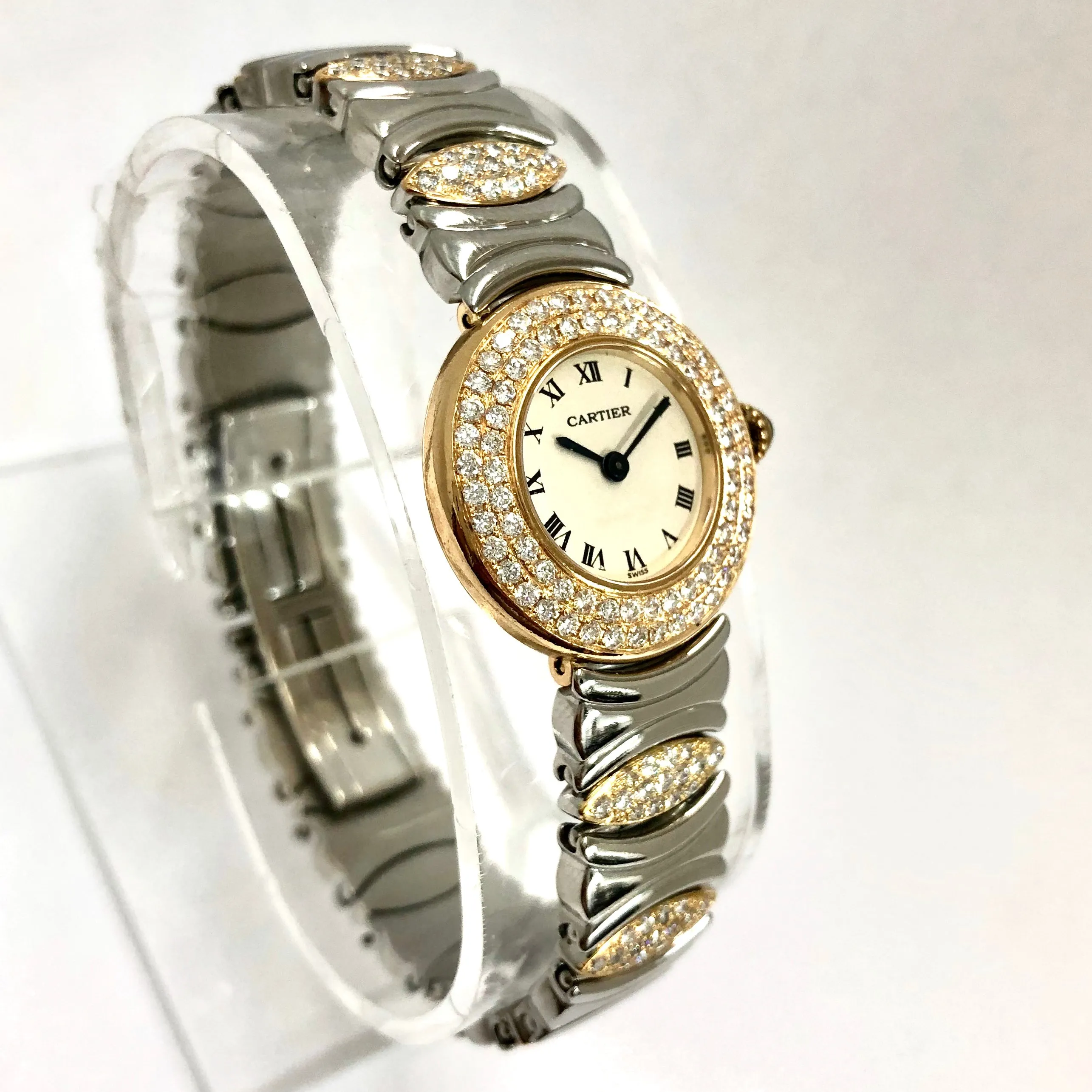 CARTIER COLISE Quartz 24mm 2 Tone 1.59TCW DIAMOND Watch