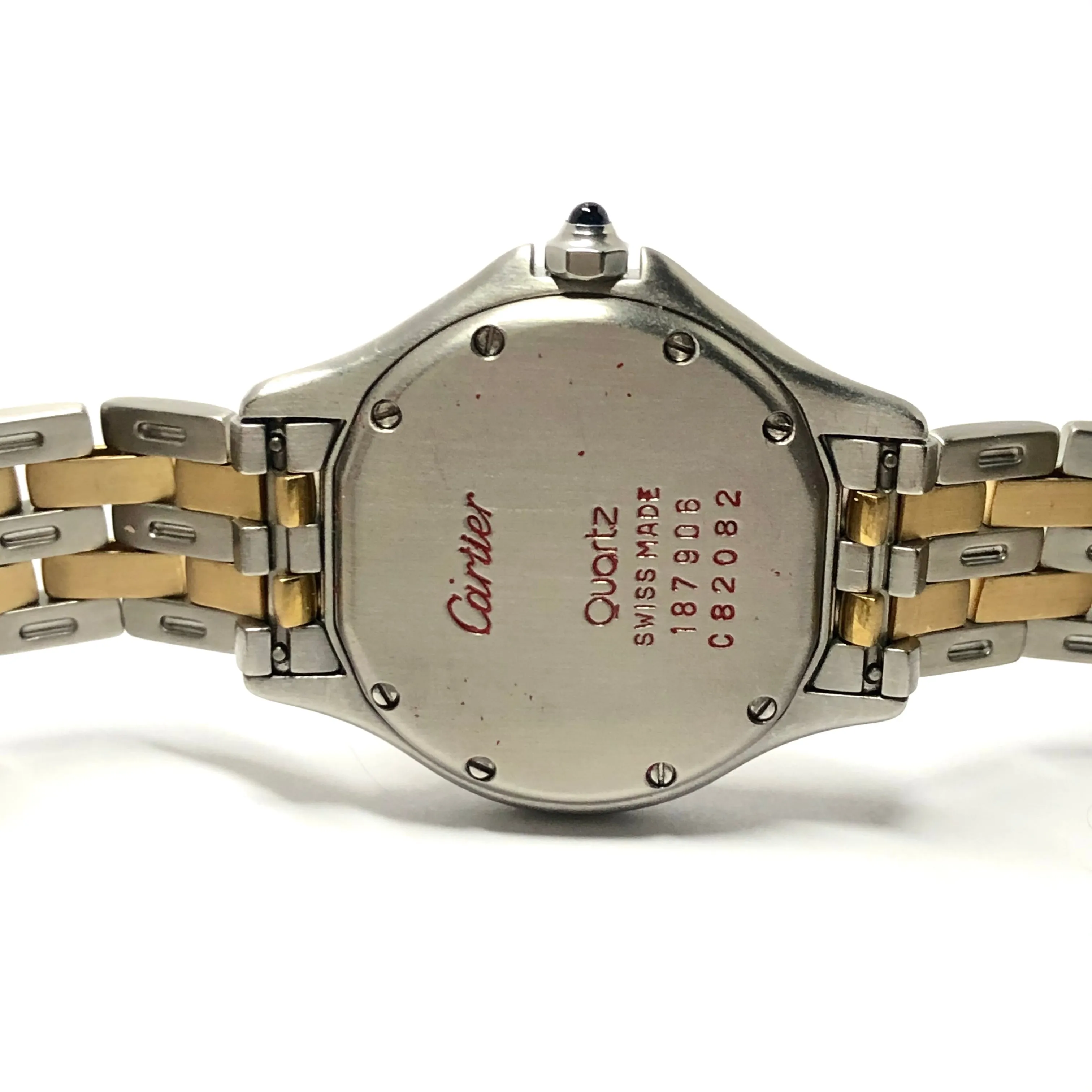 CARTIER COUGER Quartz 27mm 2 Row Gold Steel Diamond Watch