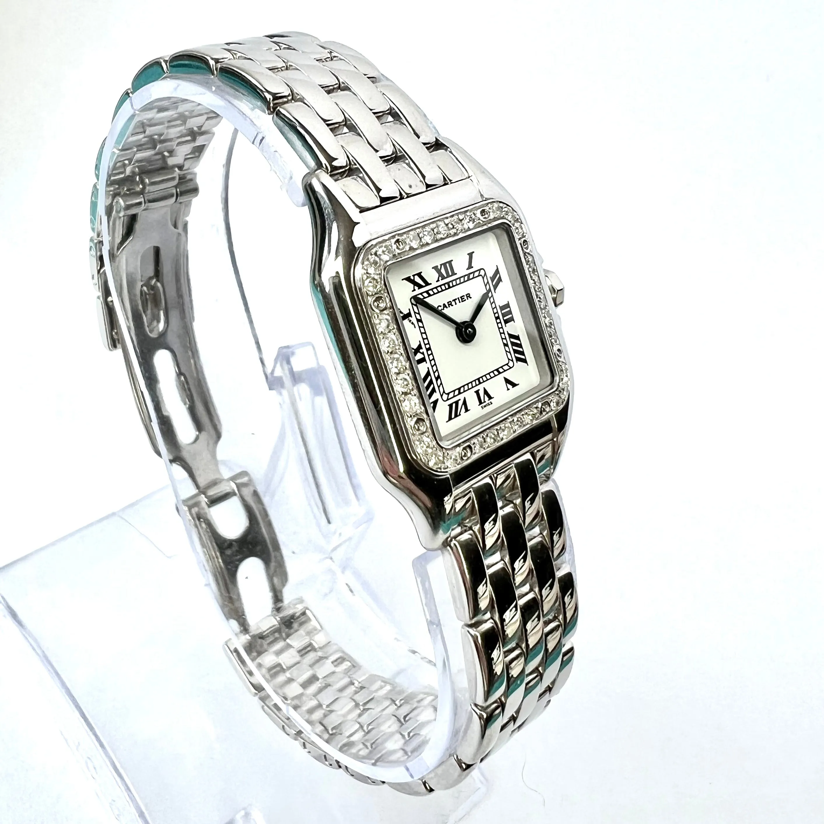 CARTIER PANTHERE Quartz 23mm 18K White Gold 0.35TCW DIAMOND Watch