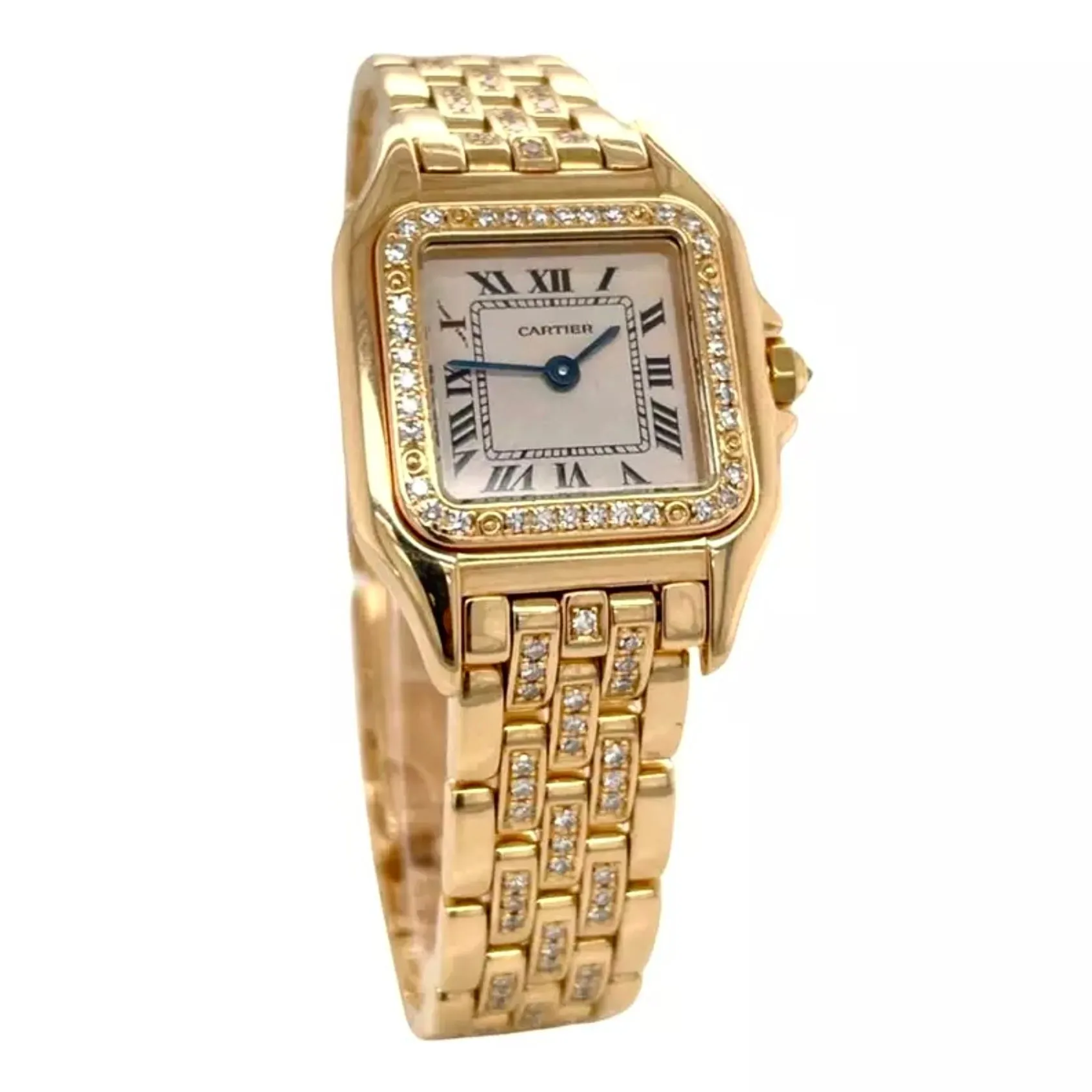 CARTIER PANTHERE Quartz 23mm 18K Yellow Gold Diamond Watch