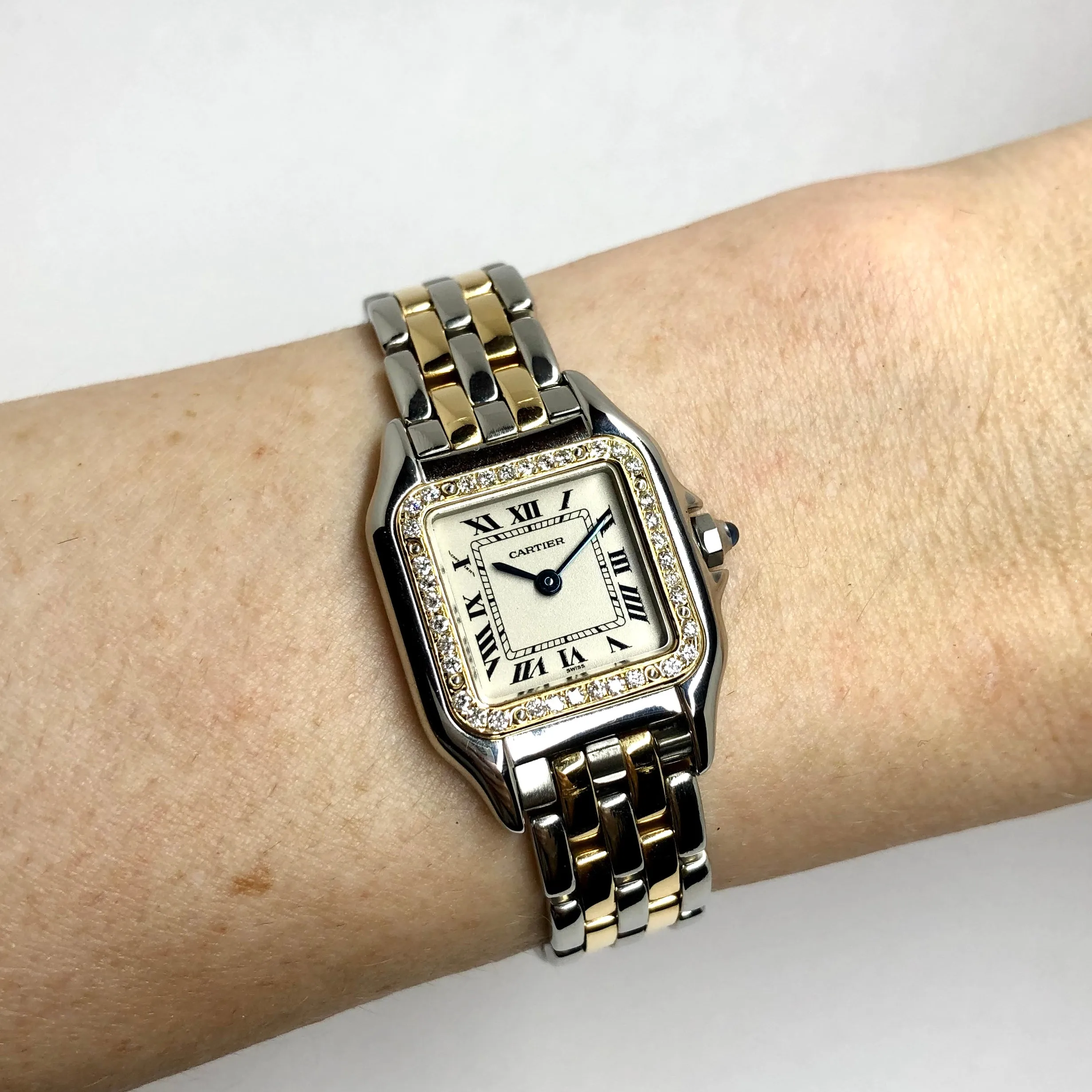 CARTIER PANTHERE Quartz 23mm 2 Row Gold 0.33TCW Diamond Watch