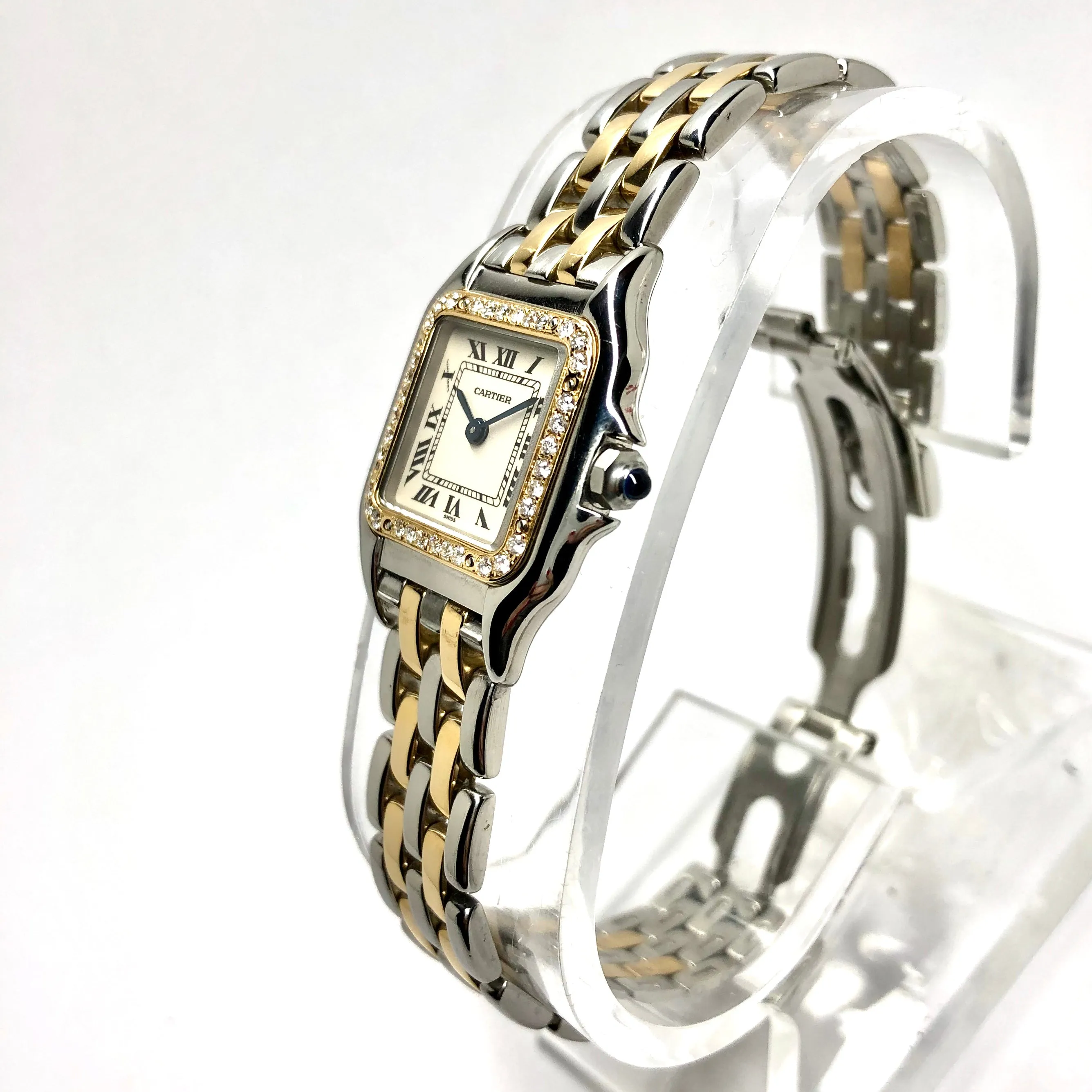 CARTIER PANTHERE Quartz 23mm 2 Row Gold 0.33TCW Diamond Watch