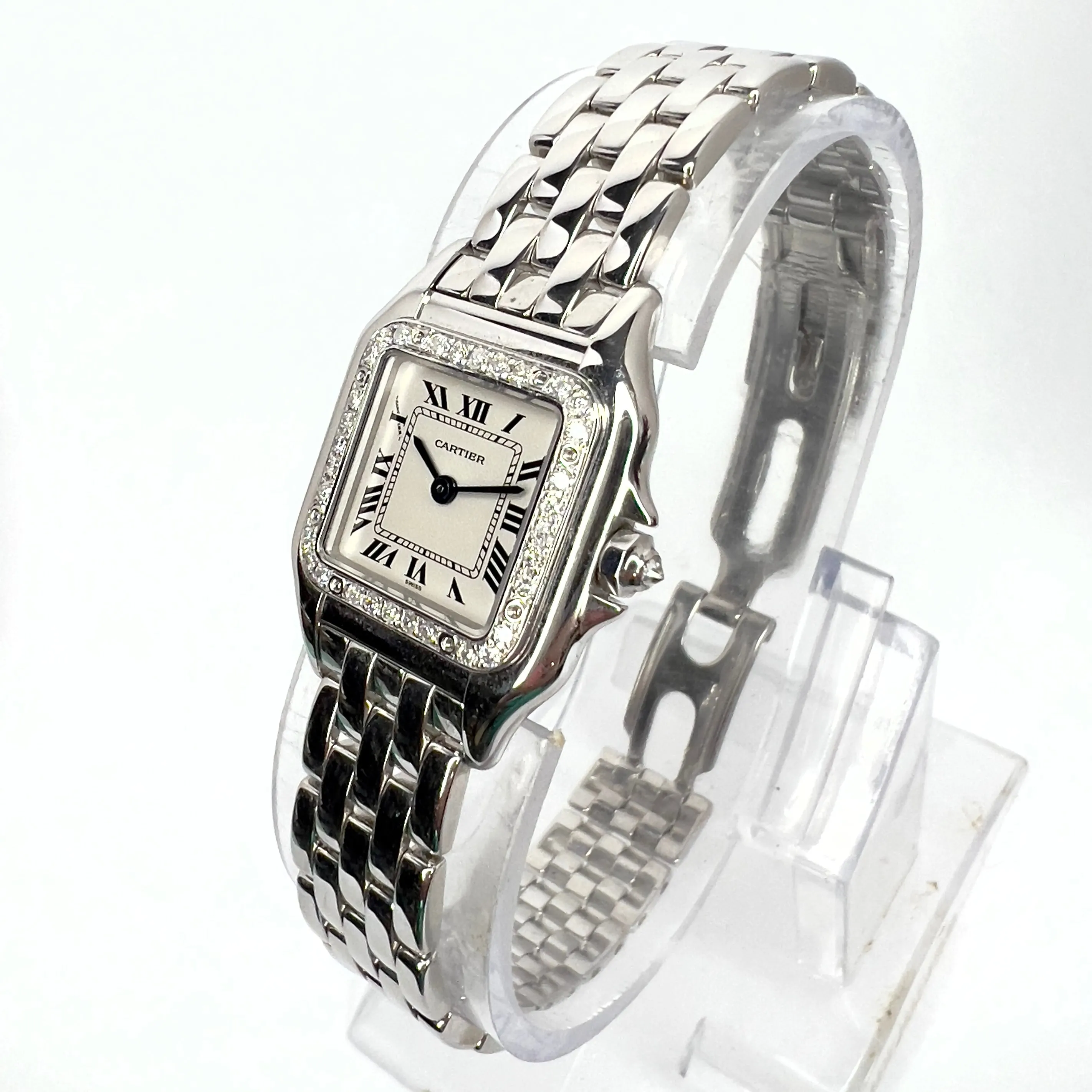 CARTIER PANTHERE Quartz 23mm Steel 0.37TCW DIAMOND Watch