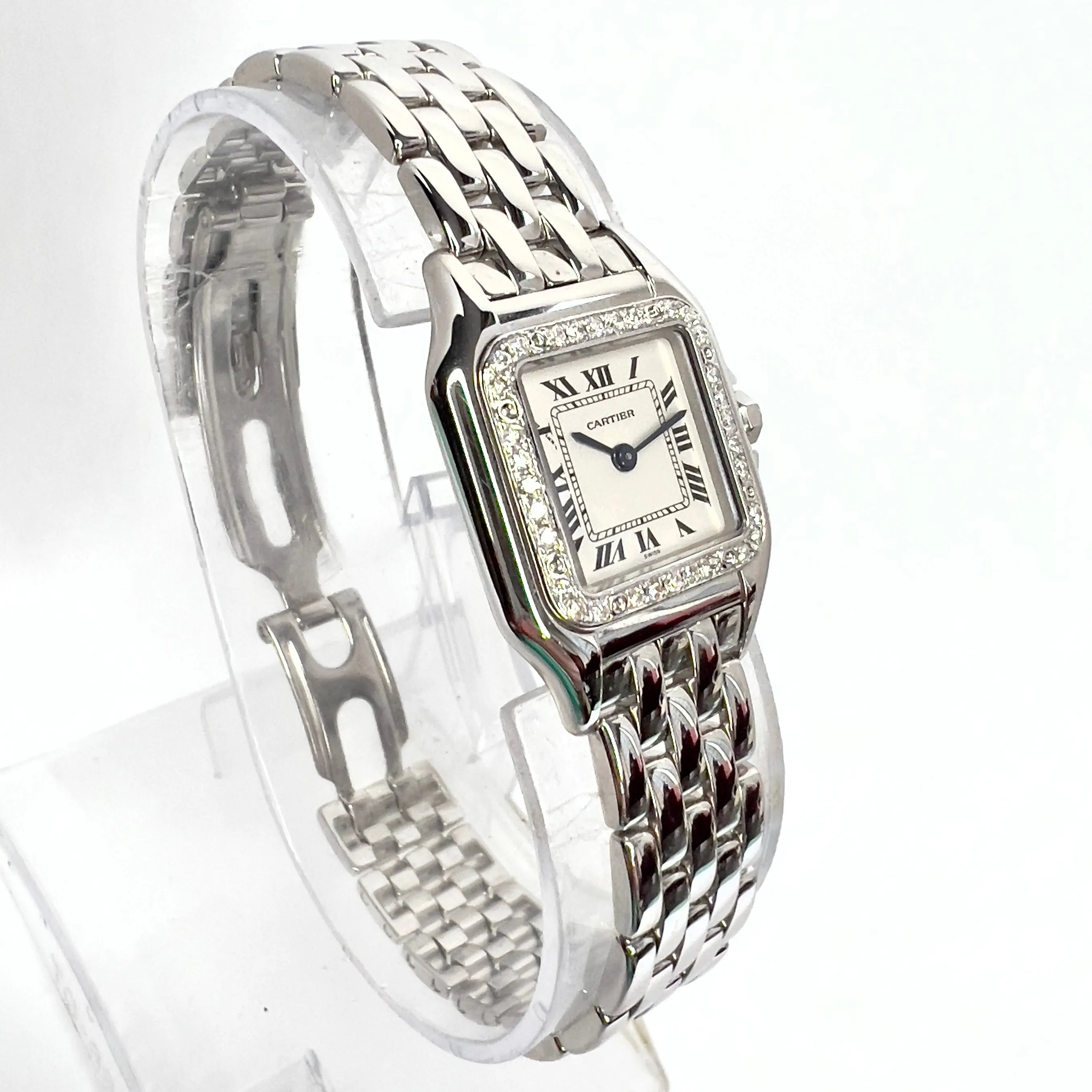 CARTIER PANTHERE Quartz 23mm Steel 0.37TCW DIAMOND Watch