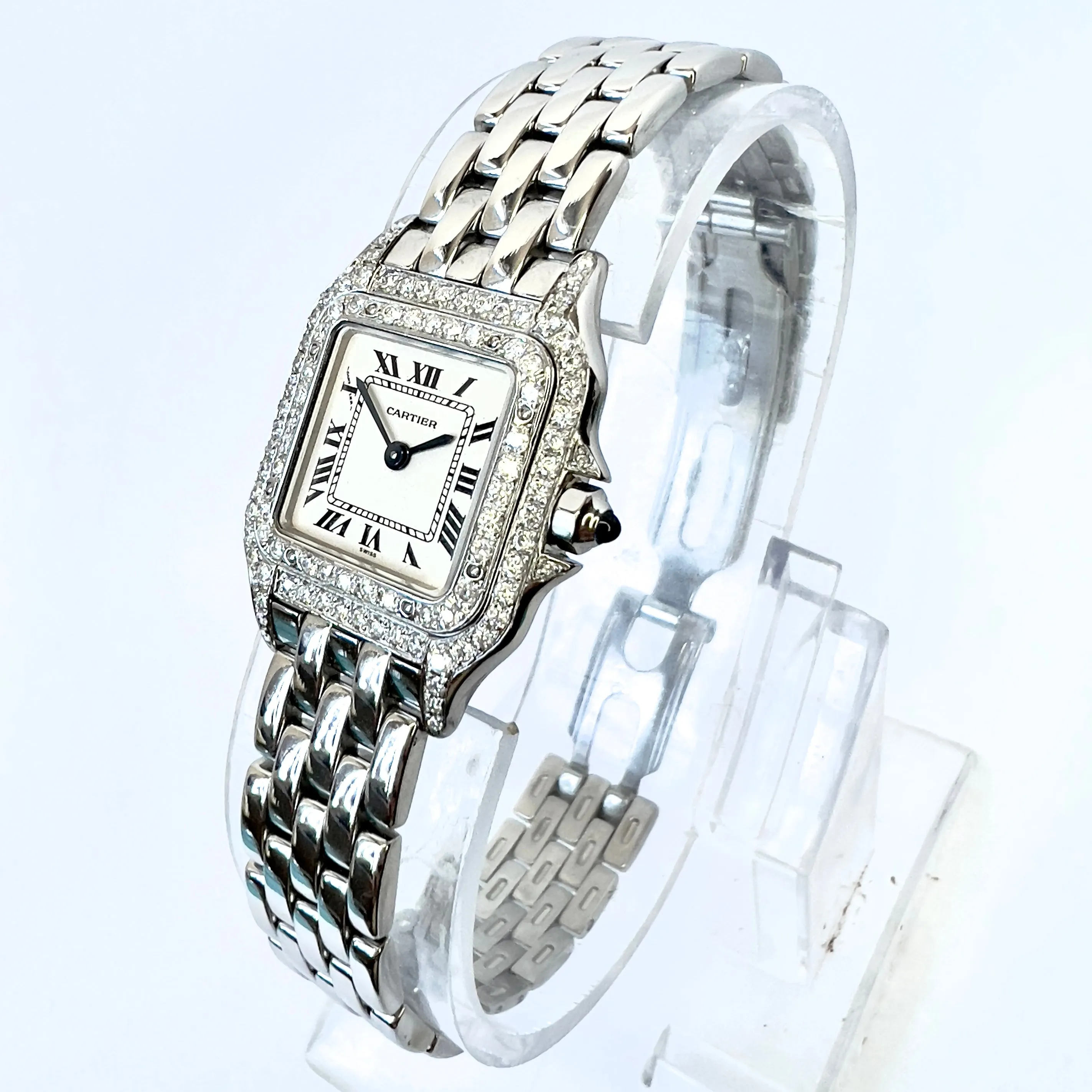 CARTIER PANTHERE Quartz 23mm Steel 0.87TCW DIAMOND Watch