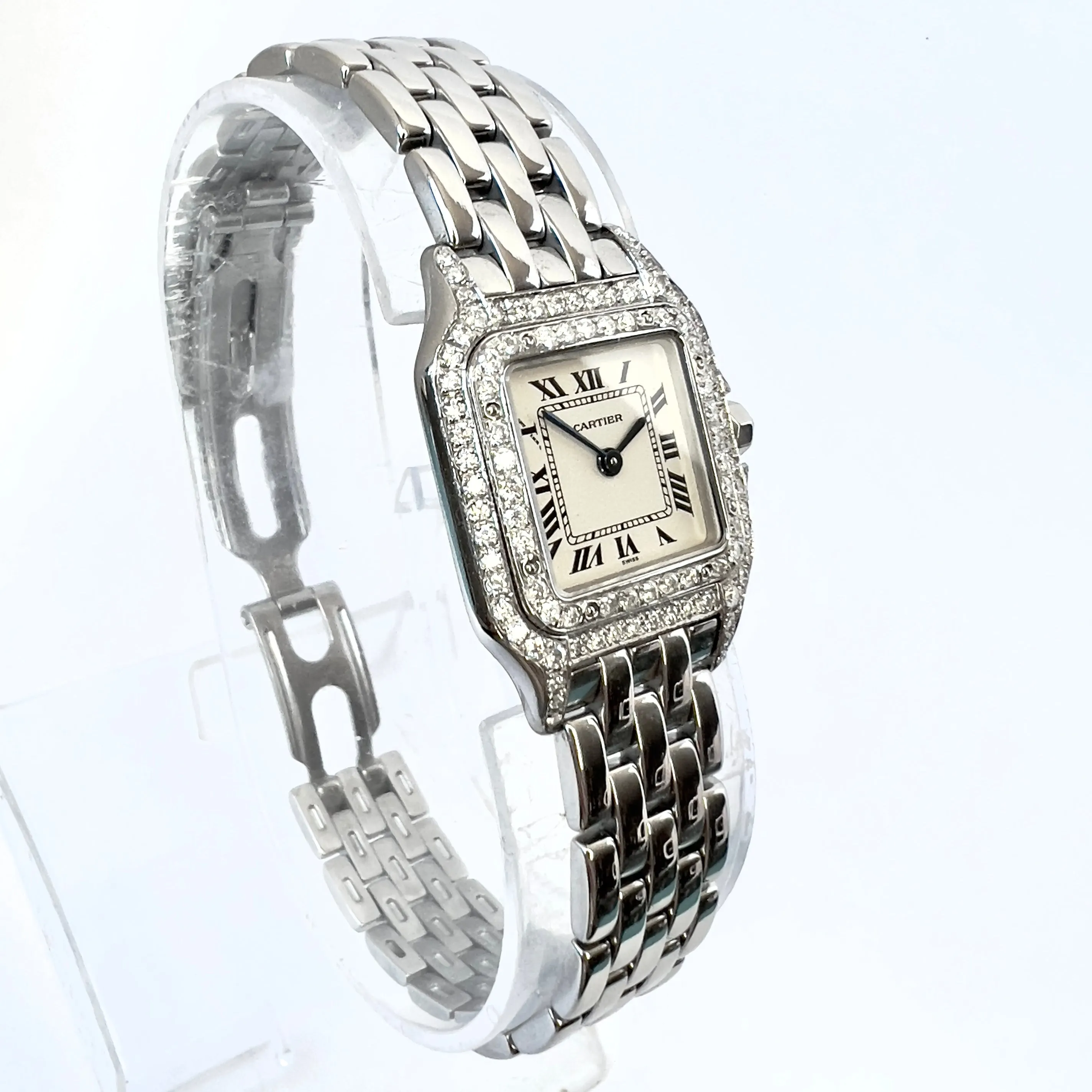 CARTIER PANTHERE Quartz 23mm Steel 0.87TCW DIAMOND Watch