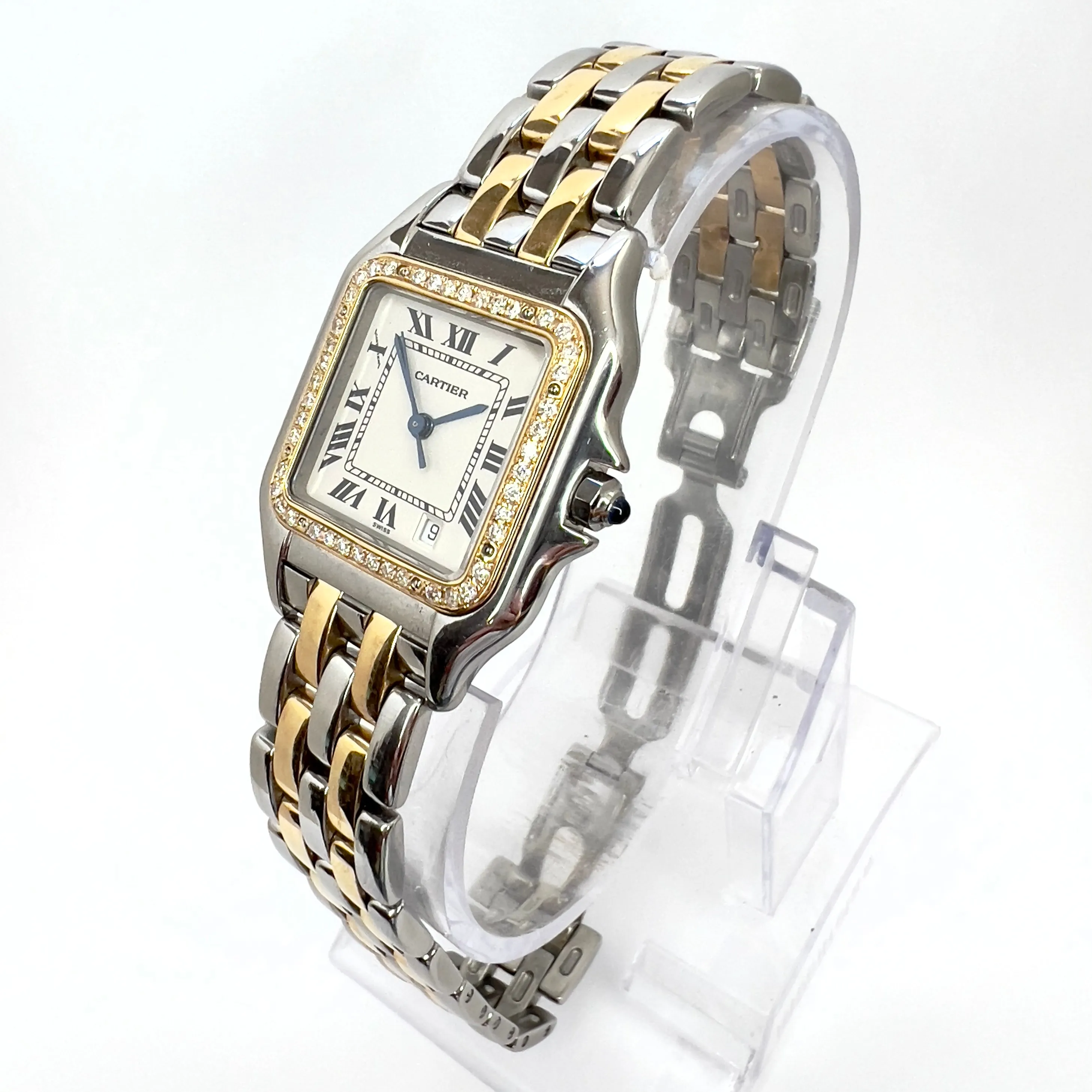 CARTIER PANTHERE Quartz 27mm 2 Row Gold 0.48TCW DIAMOND Watch