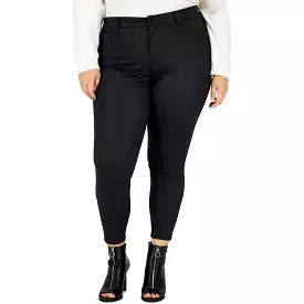 Celebrity Pink Womens Plus High Rise Coated Skinny Pants