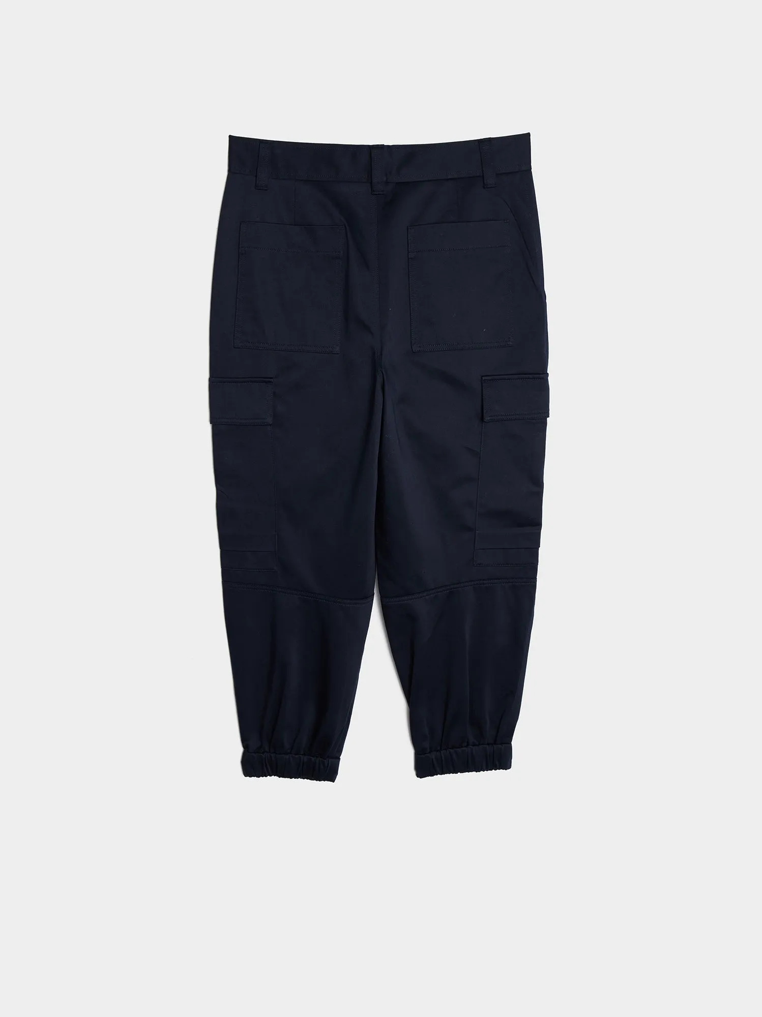 Compact Cotton Satin Cargo Pant, Nautic Blue