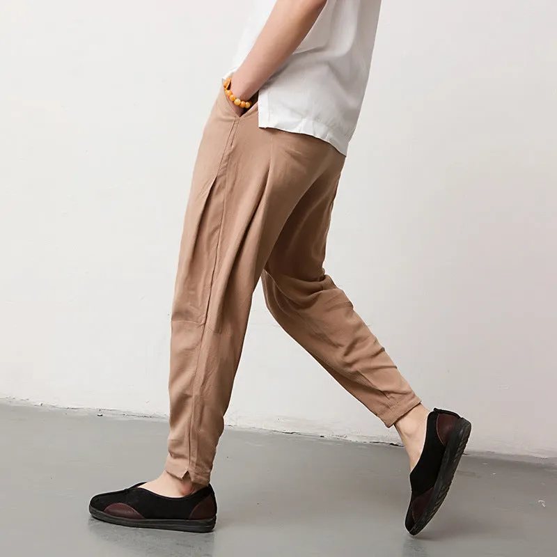 Cotton Linen Pants Skinny Harem