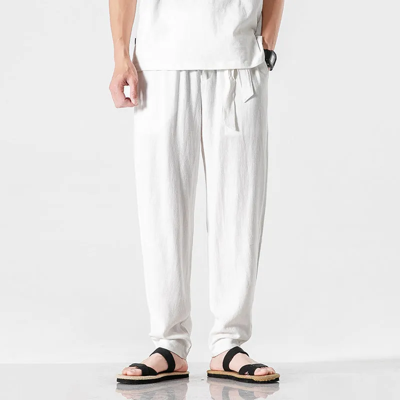 Cotton Linen Pants Skinny Harem