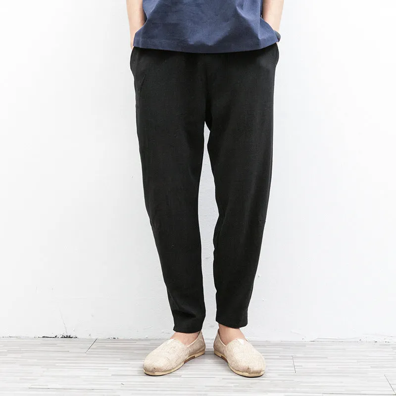 Cotton Linen Pants Skinny Harem