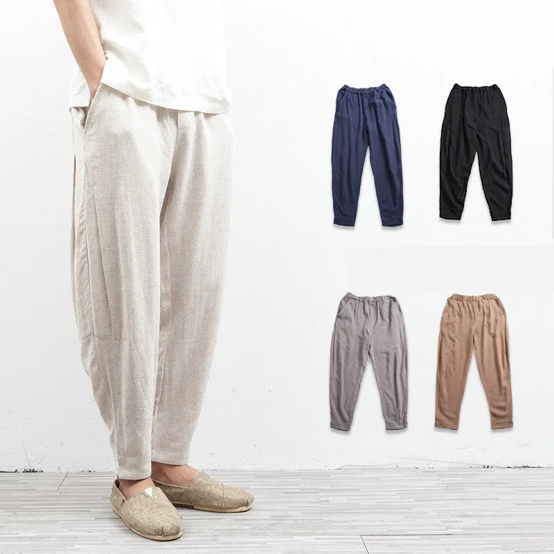 Cotton Linen Pants Skinny Harem