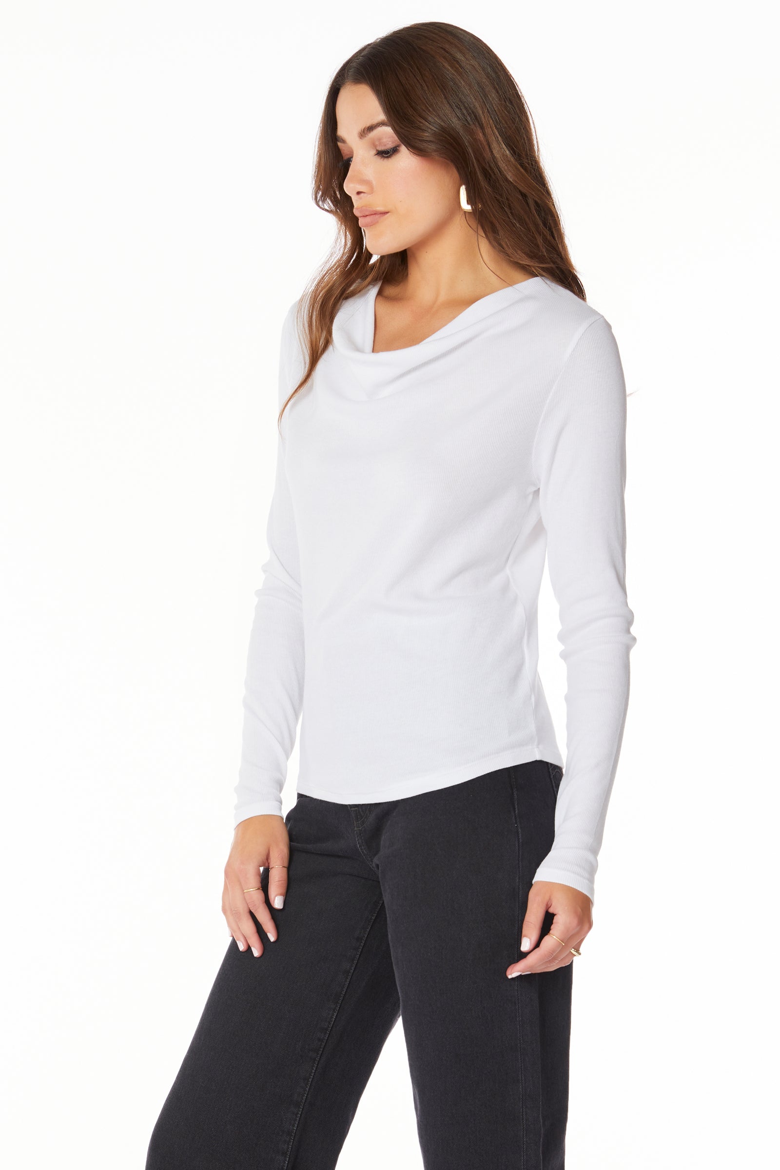 COWL NECK LONG SLEEVE TOP