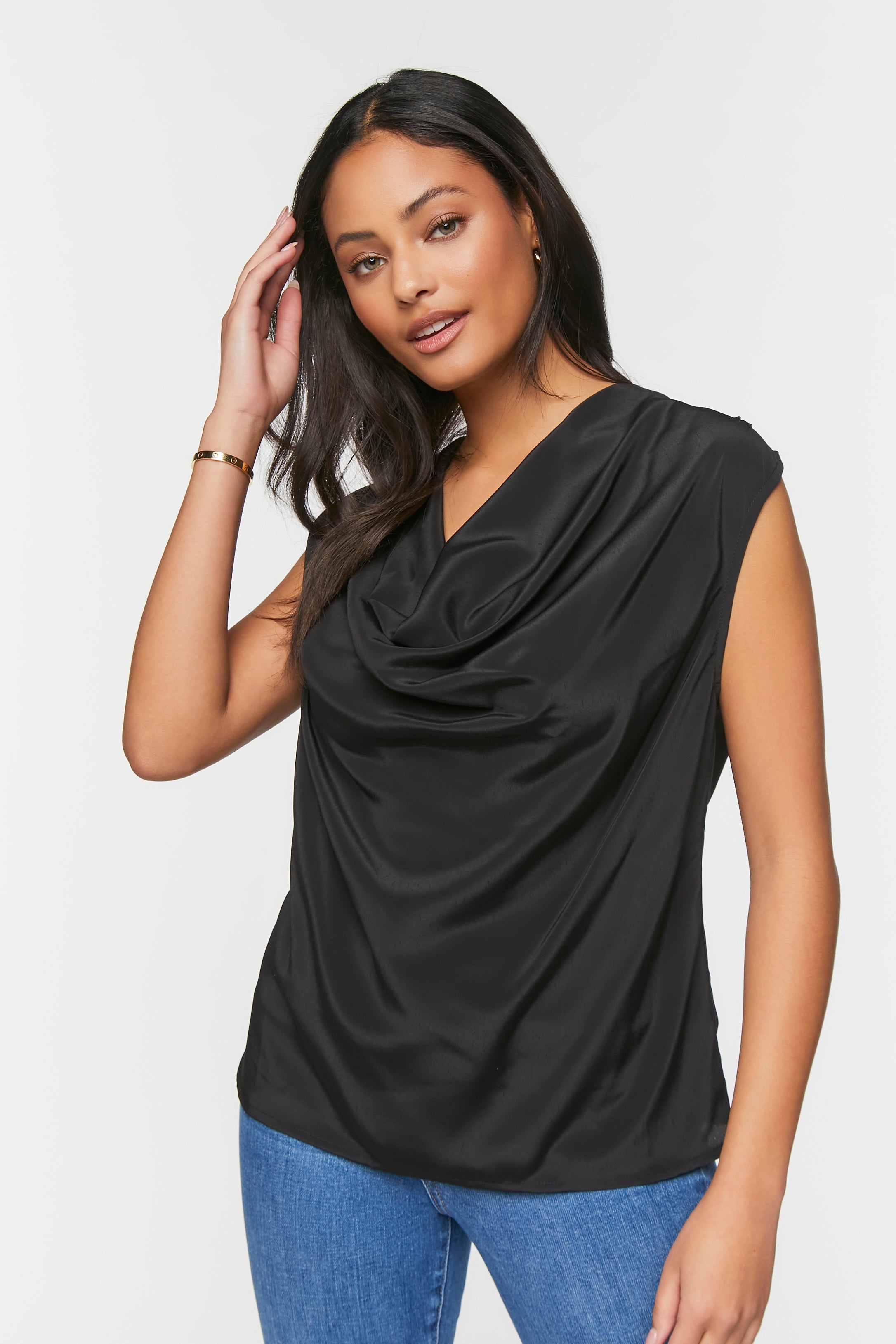 Cowl Neck Sleeveless Top