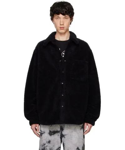 COÛT DE LA LIBERTÉ Black Tommy Sherpa Knit Oversized Jacket