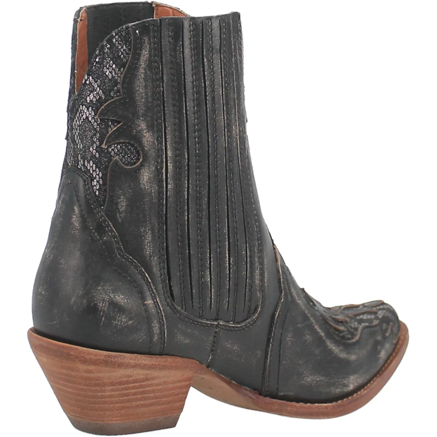 Dan Post Womens Shay Bootie Black Leather Fashion Boots