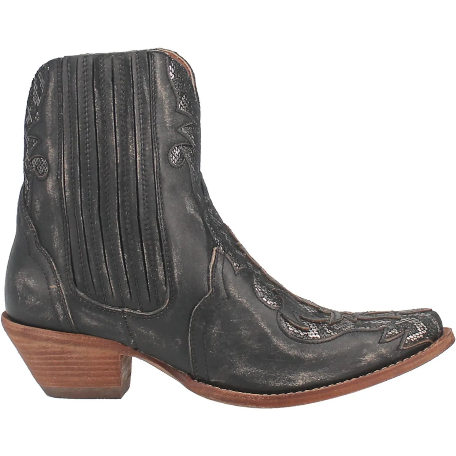 Dan Post Womens Shay Bootie Black Leather Fashion Boots