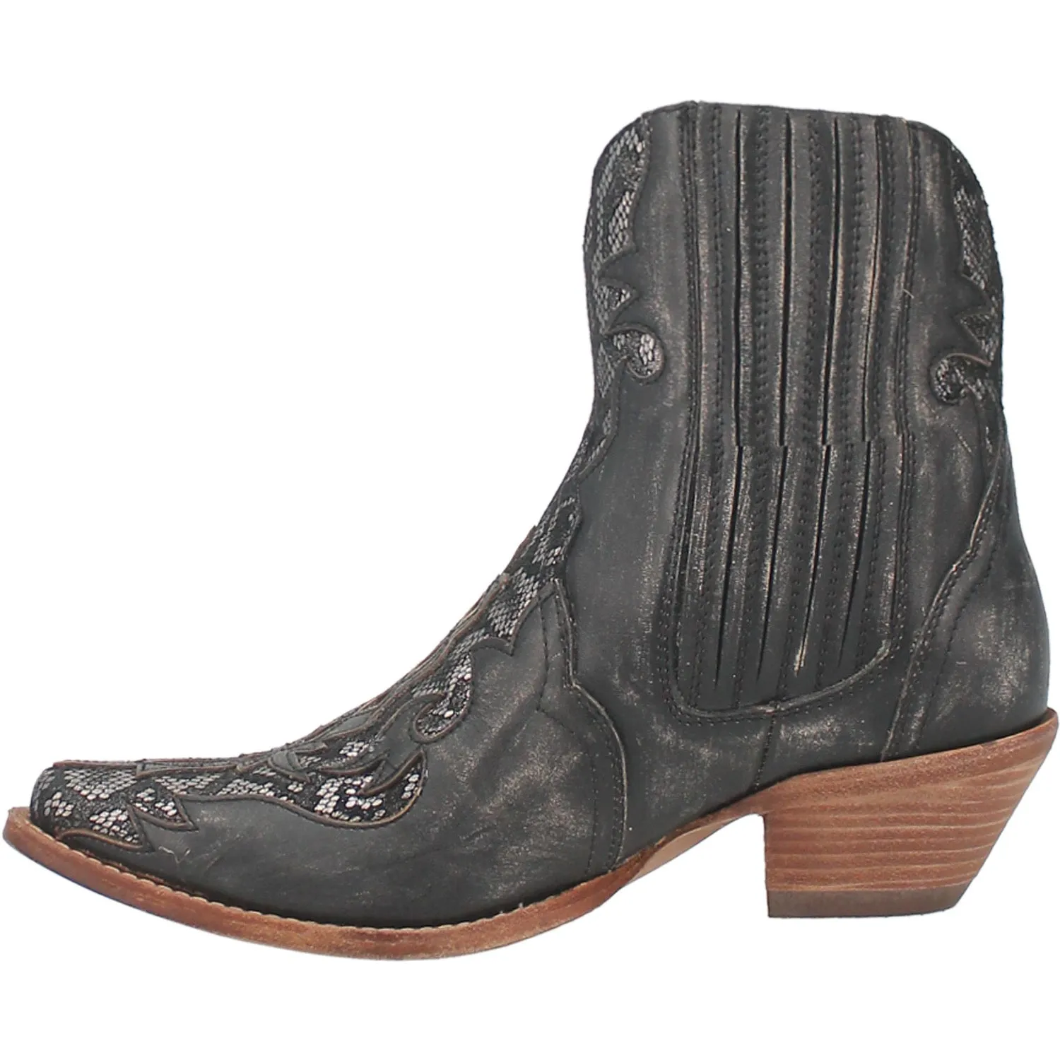 Dan Post Womens Shay Bootie Black Leather Fashion Boots