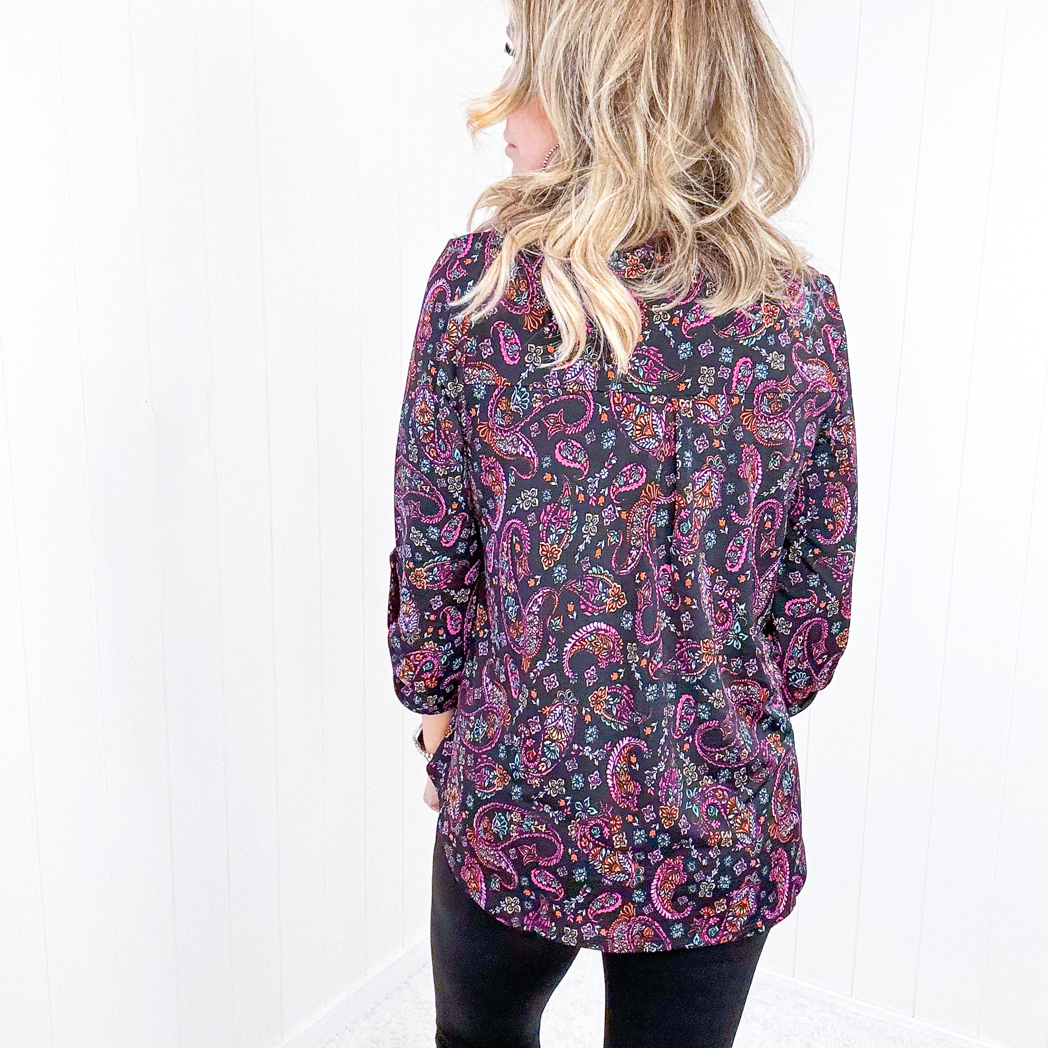 Dear Scarlett Black Paisley Lizzy Top