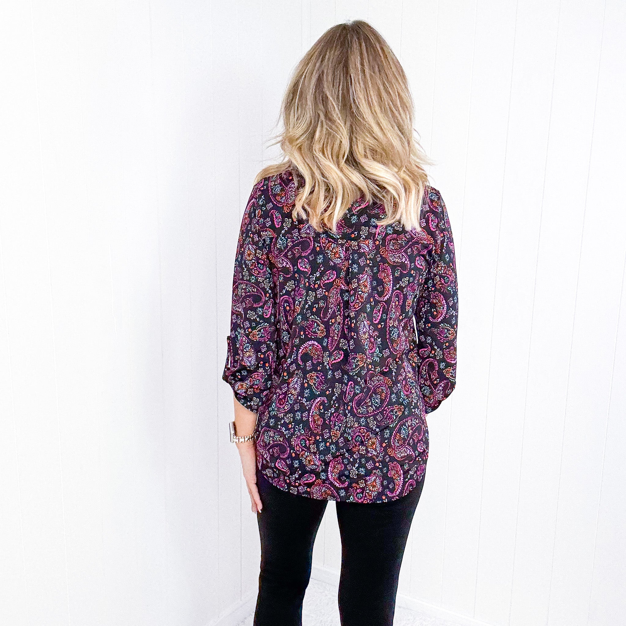 Dear Scarlett Black Paisley Lizzy Top