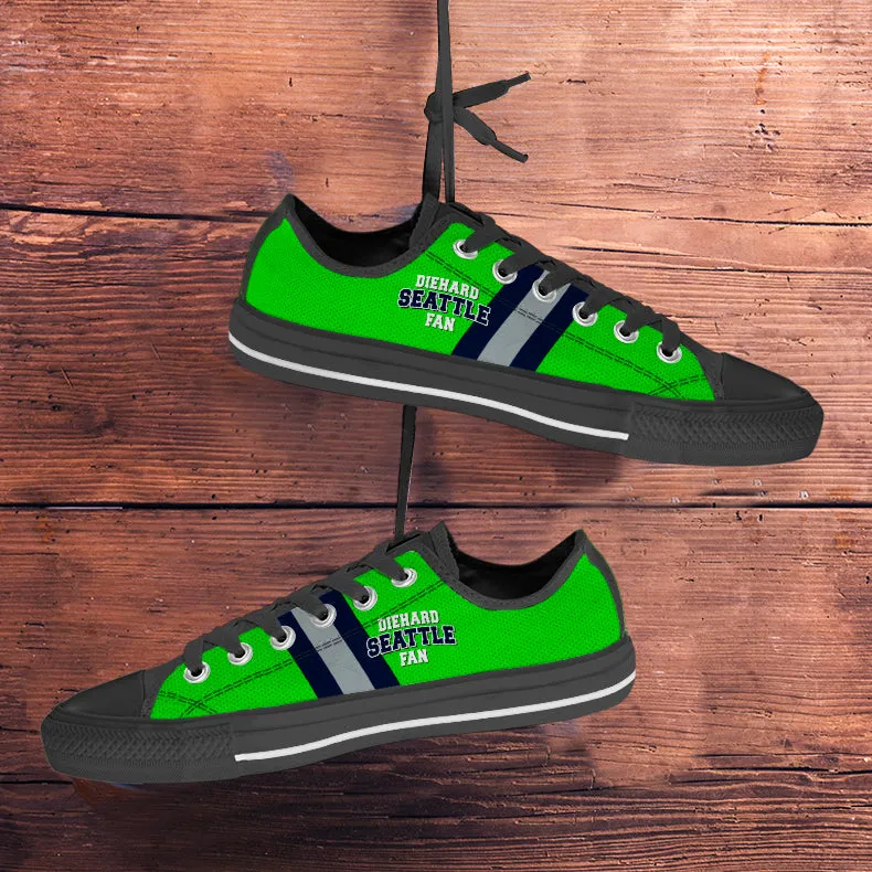 Diehard Seattle Fan Sports  Low Top Shoes Green Black