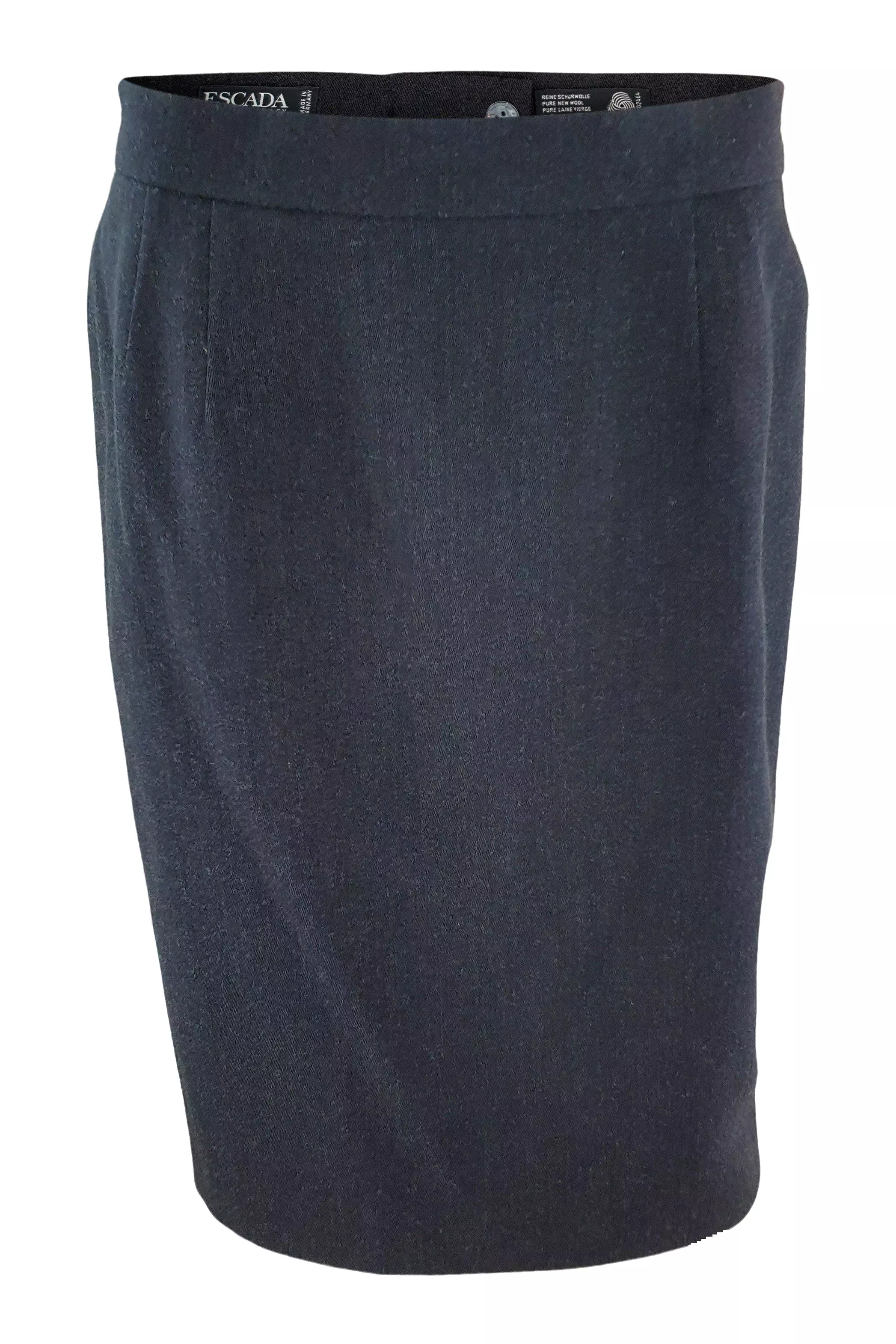 ESCADA Vintage 1980s Grey Wool Knee Length Pencil Skirt (40)