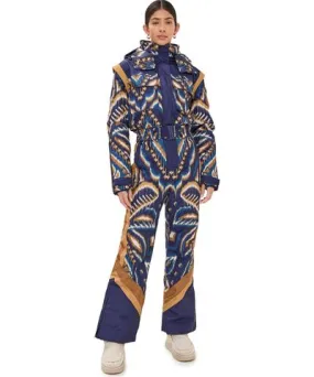 FarmRio Pineapple Ikat Ski Jumpsuit Pineapple Ikat Blue M