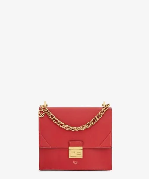 Fendi Kan U Leather Bag Red