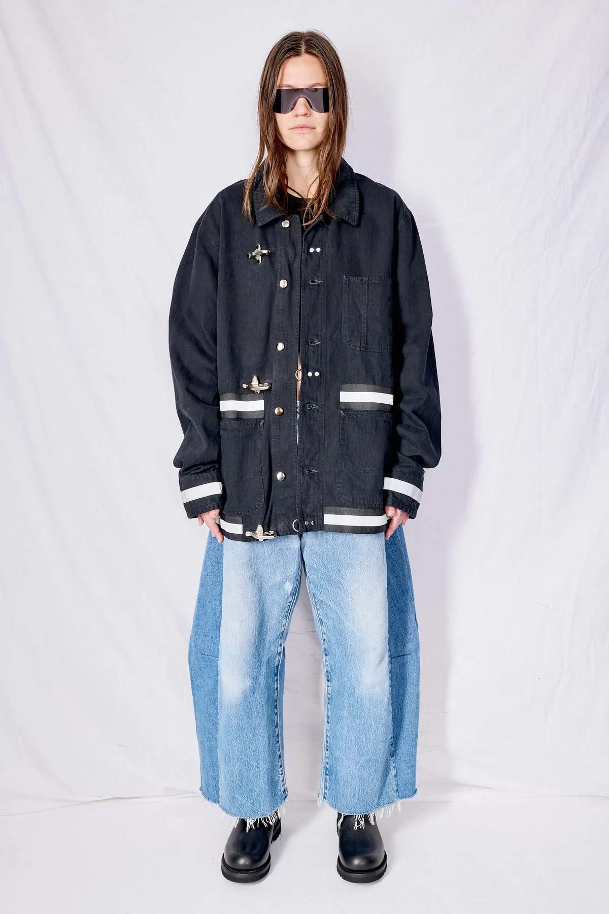 Fireman Field Coat - Black Railroad Denim