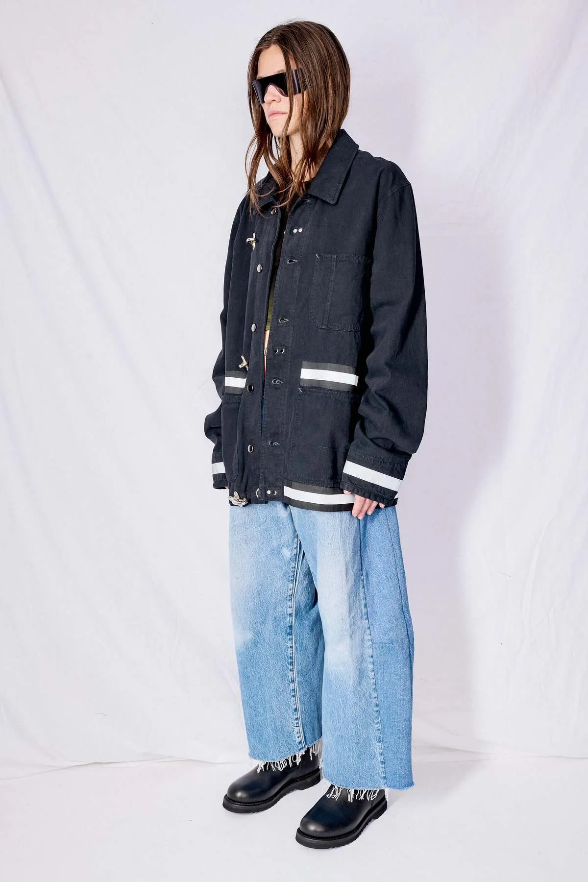 Fireman Field Coat - Black Railroad Denim